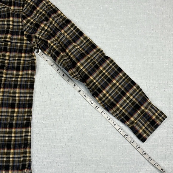 Everlane Men's Plaid Button Down Shirt - Brown and Yellow - Picture 9 of 12